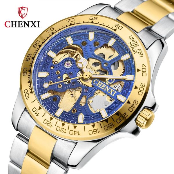 Armbanduhren Chenxi 8808b 2024 Hohlaushöhle Out Automatic Fashion Luminous Men's Mechanical Watch echte Fabrik