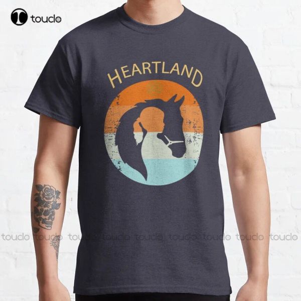 T-shirt Sunset Heartland Heartland Vintage Heartland Retro Funnywestern Eat Farm Sleep Farm Ripeti classica maglietta 3xl camicie per uomo Fashion Fashion Funny Nuovo