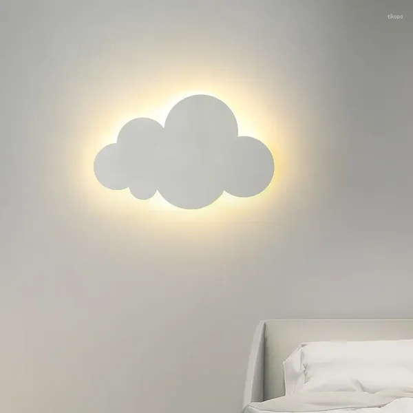 Lâmpada de parede nuvem nórdica led acrílico colorido para crianças garotas de cabeceira sala de jantar design design de desenho animado luzes internas