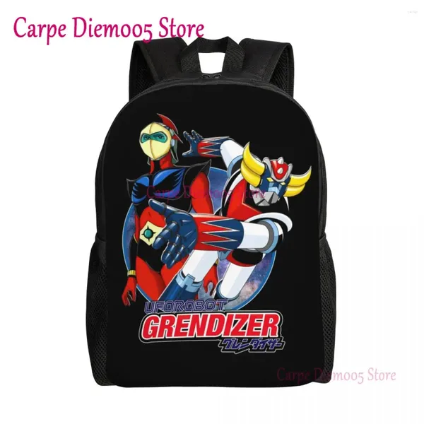 Backpack Grendizer und Actarus for Men Women Women College School Schülern Buchbag für 15 -Zoll -Laptop UFO -Roboter Goldrake Taschen passt