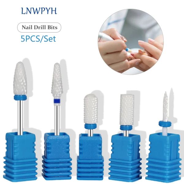 BITS Ceramica fresatura per fresatura a manicure per trapano per unghie file per unghie elettriche blu macinatura a pezzi Mulini Accessori per barate Gel Rimuovi