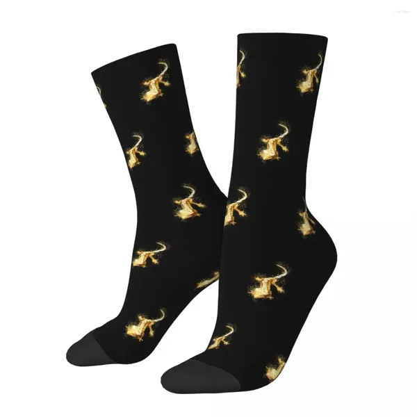 Herrensocken Crested Gecko Echse Aquarelle Harajuku Qualitätsstrümpfe die ganze Saison lange Zubehör zum Unisex -Geburtstagsgeschenk