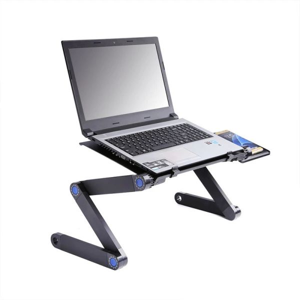 Ständer einstellbarer Laptop -Schreibtisch Ergonomisch tragbares TV -Bett Lapdesk Tablett PC Tischständer Notebook Tabelle Sofa Schreibtisch Ständer mit Mauspad