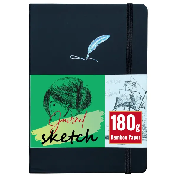 Notepads A5 Größe Aquarell Sketchbook Journal Dicker 180 g Bambuspapier 160 leere Seiten Künstlerschüler Notizbuch