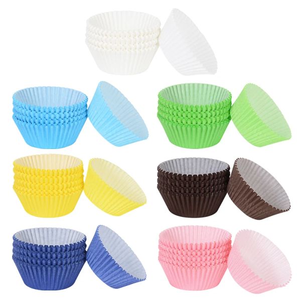 Moldes 100pcs Muffin Cupcake Paper Liner Baking Copo Pranco de Bolo à prova de óleo Ferramentas