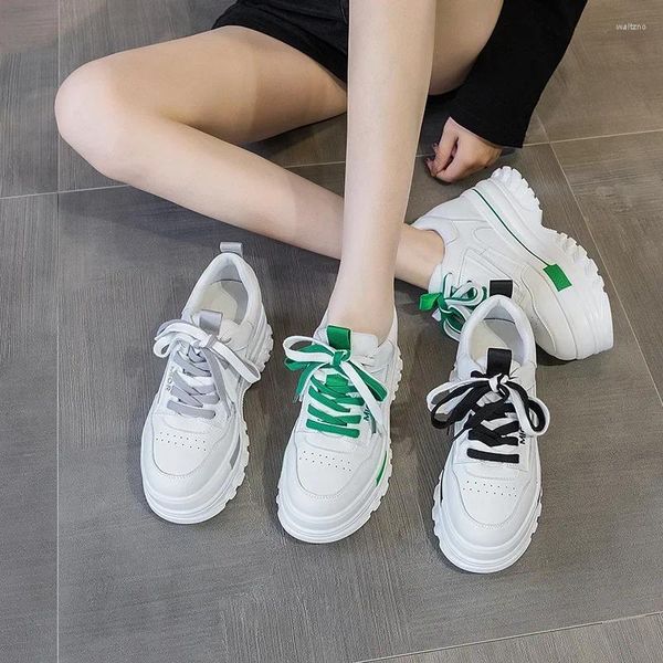 Scarpe casual Zapatillas Mujer Piattaforma traspirante sneaker Lusso per le donne altezza vulcanizzata aumentando da 8 cm bianco