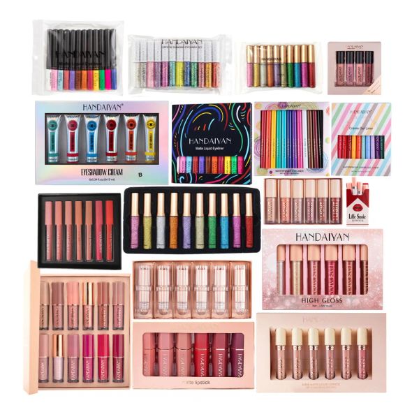 Sets Handaiyaner Make -up -Set -Serie Lidschattencreme Matt Glitzer Eyeliner Lipgloss Flüssiges Lippenstift Kosmetikkit Lidschatten Liner Stick