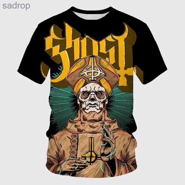 Camisetas masculinas 3D Impresso Street Horror Banda Fantasma Graphic T-Shirt