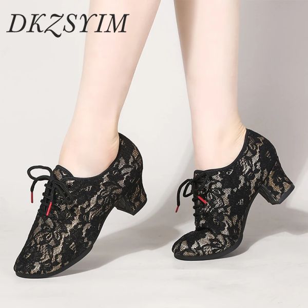 Stivali dkzsyim donne scarpe da ballo in pizzo moderno scarpe da ballo scarpe da ballo scarpe da ballo in gomma donna danza da ballo sneaker taglia 3441