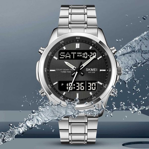 Relógios de pulso skmei 2049 moda masculino esportivo esportivo de despertador clock de despertador 3 timer de contagem regressiva Digital Q240426