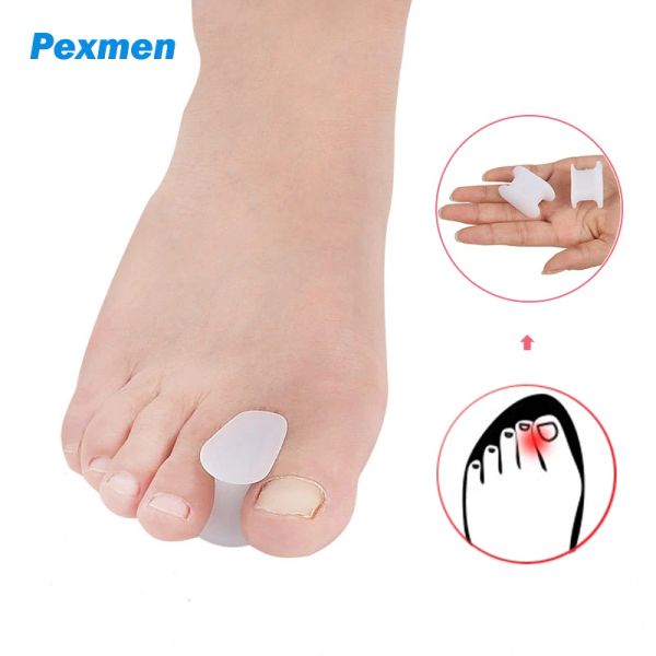 Tedavi PEXMEN 2/4/10 PCS Jel Toe Ayırıcı Hallux Valgus Bunion Düzeltici Düzenleyici Yumuşak Silikon Toe Koruyucu Ara Acı Bakım Aracı