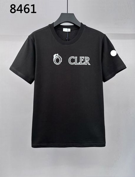 Erkek T-Shirt 2024 Yeni Kadın Tasarımcısı T-Shirt Yaz Retro Klasik Siyah Beyaz Gradyan Mektup Logosu Baskılı Pamuk Yuvarlak Boyun Kısa Kol Günlük Gömlek M-XXXL