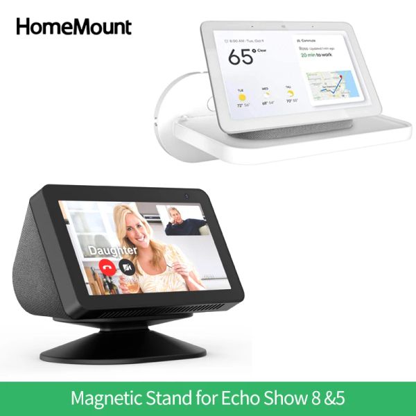 Accessori HomeMount Magnetic Stand Holder per Alexa Echo Show 8 5 (1 ° 2 °) Accessori Morso di altoparlanti Accessori regolabili Funzione di inclinazione