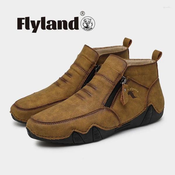Casual Shoes Flyland Vintage Klassische handgefertigte atmungsaktive hochwertige im Freien bequeme leichte Stiefel in Leichtstiefeln für Männer