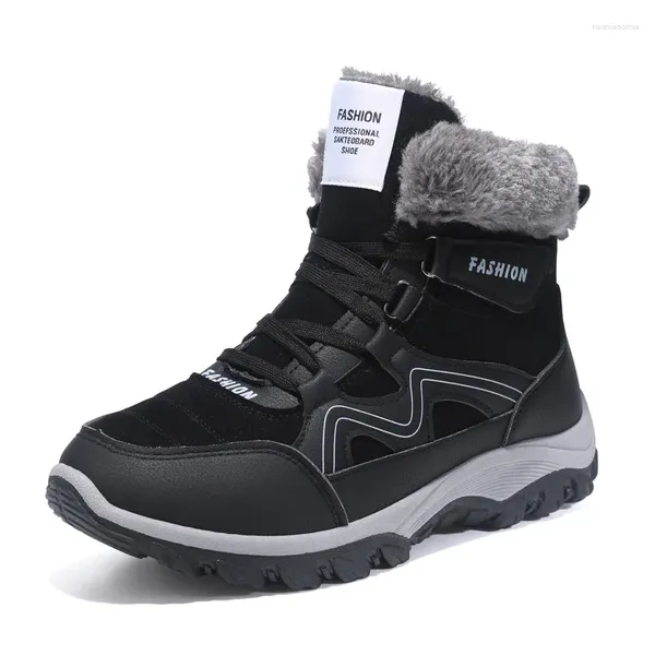 Botas Sapatos de algodão de inverno homens isolamento de pelúcia neve solas grossas de escalada de montanha para cima resistente a frio alta euros tamanhos de euros 38-44