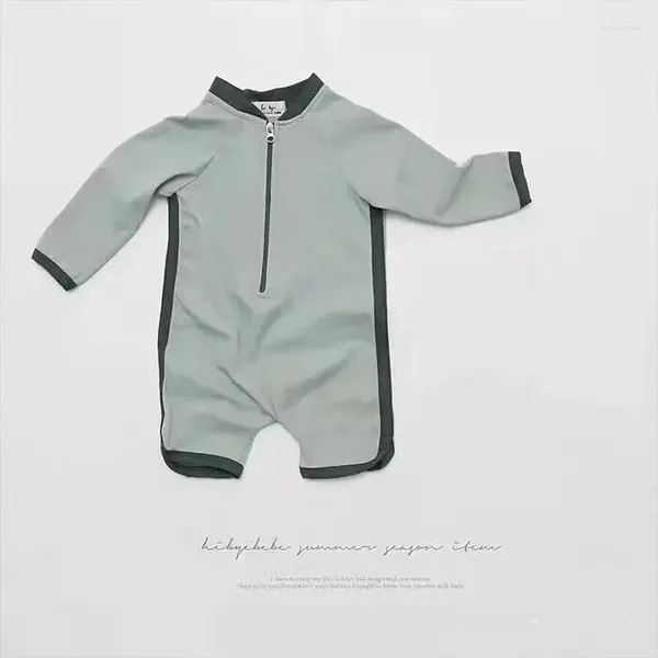 Set di abbigliamento 5954c abiti da nuoto per bambini 2024 Summer a prova di sole a maniche lunghe a maniche lunghe che si suscitono costume da bagno a un pezzo di nuoto singolare