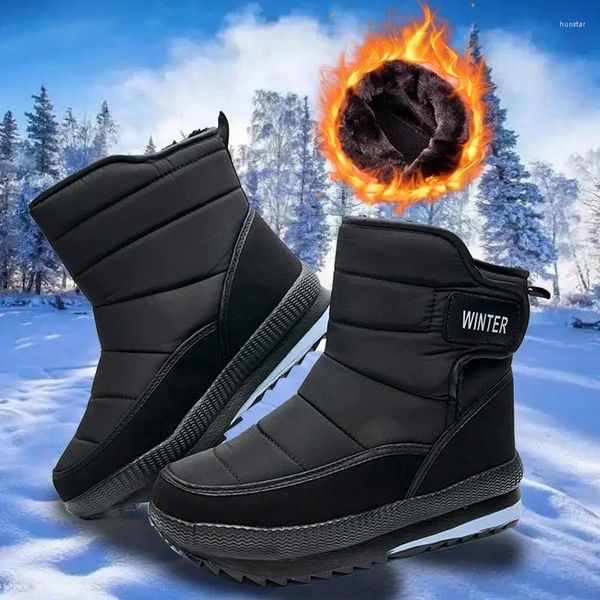 Boots Snow Man 2024 Inverno Tamanho grande sapatos de algodão para homens luxuosos zapatos casuais que não deslizam