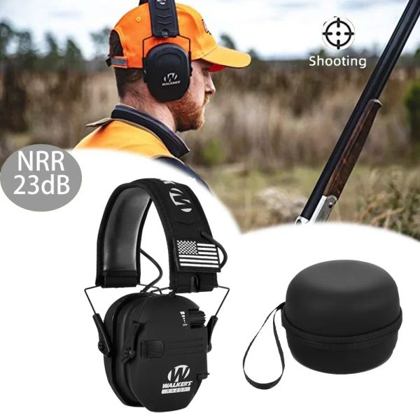 Protetor Electronic Shooting Earmoff Walker Sport Antinise Ear Protector Amplificação Tactical Ouça fone de fone de ouvido protetor