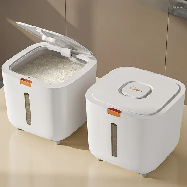 Garrafas de armazenamento 5/10 kg de arroz com umidade à prova de insetos à prova de insetos, com superfície pressionada em pó de cozinha espessada