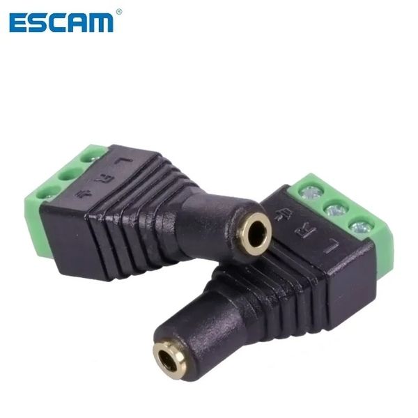 Konektör Jack 3.5mm Video AV Balun 3.5mm Stereo Kadın - AV vidalı Stereo Jack 3.5 mm dişi 3 pin terminal bloğu fişi