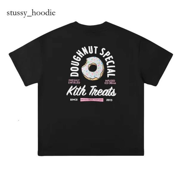 Designer masculino Camisa Kith Donut Butterfly Letter Impresso Fashion T-shirts Kith Tam camisa Homens mulheres unissex streetwear