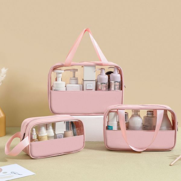 Borsa di cosmetica PU rigorosamente selezionata Importatore impermeabile Borsa di articoli da toilette di grande capacità Borsa di stoccaggio portatile da viaggio portatile