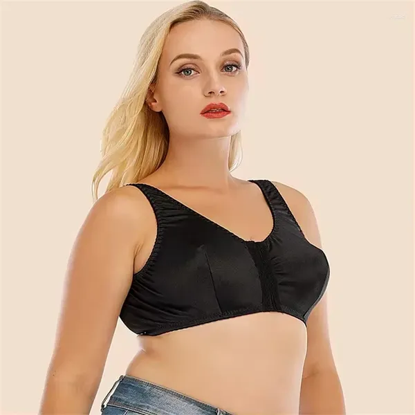 Shapers Shapers feminino Bra respirável Roupa Com cobertura completa Back suporte de arame Fechamento frontal gancho Big Cup Brassted Brassiere Top