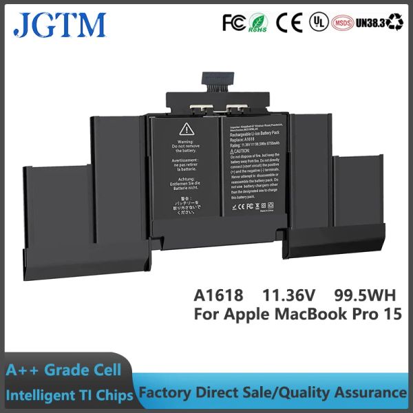 Batterie JGTM 11.36V 8800MAH A1618 Batteria per laptop per Apple MacBook Pro 15 