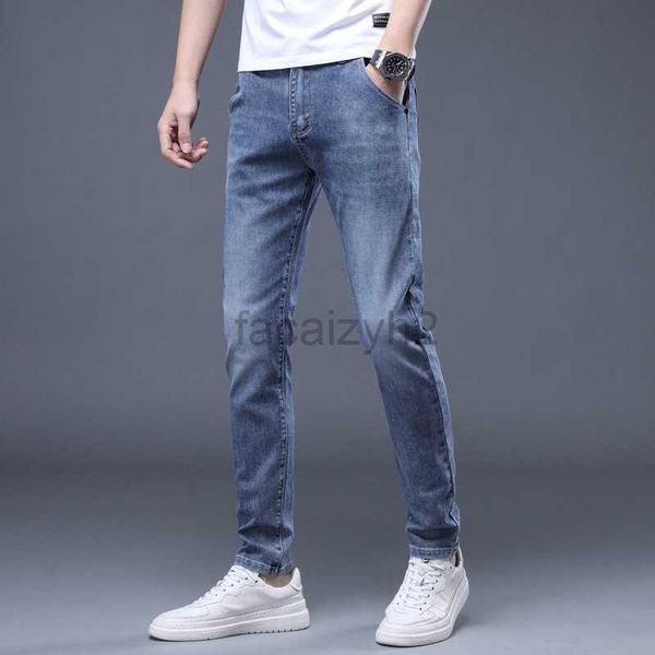 Herren Jeans Frühlings-/Sommer -neue Jeans für Männer Jugend Slim Fit Small Straight Tube Herren trendy lässige elastische Denimhose Plus Size Hosen