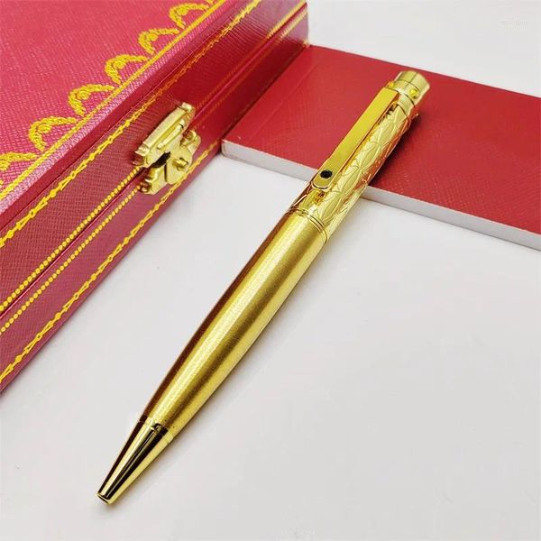 Luxury Ca santos Series Ballpoint Pens Metal Gold Stripe Stripe di alto grado Forniture per la scrittura di statine regalo