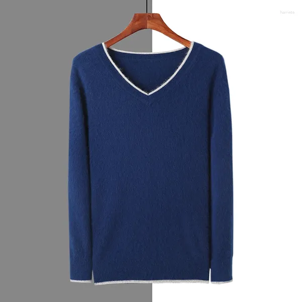 Maglioni maschili puro maschera di fango cashmere maglione a v-collo pullover a maglia per taglie taglie taglie inverno a maniche lunghe t-end t