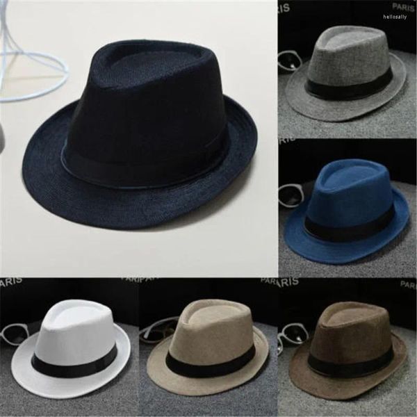 Boinas Moda Retro Men Fedoras Top Jazz parecia largo Brim Hat vintage Caso de casal Capinho de inverno / verão Chapéus ao ar livre