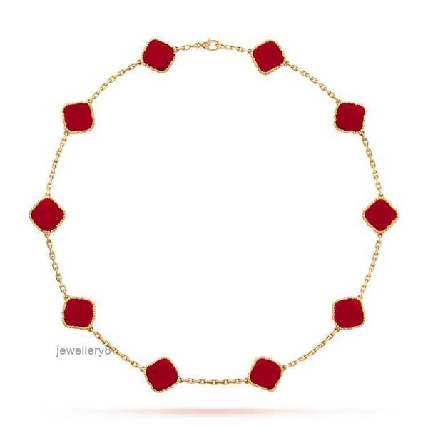 Anhänger Halsketten Designer Schmuck Blume Halskette Mode klassische Klee Halskette Roségold Silber verlegtes Achatdesigner Halskette