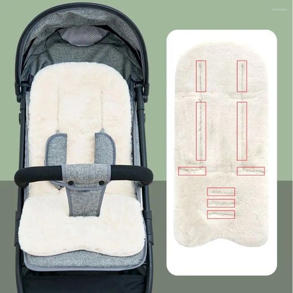 Padrol de carrinho Pad Pad Faux Pur Seat Acessórios Baby Cushion