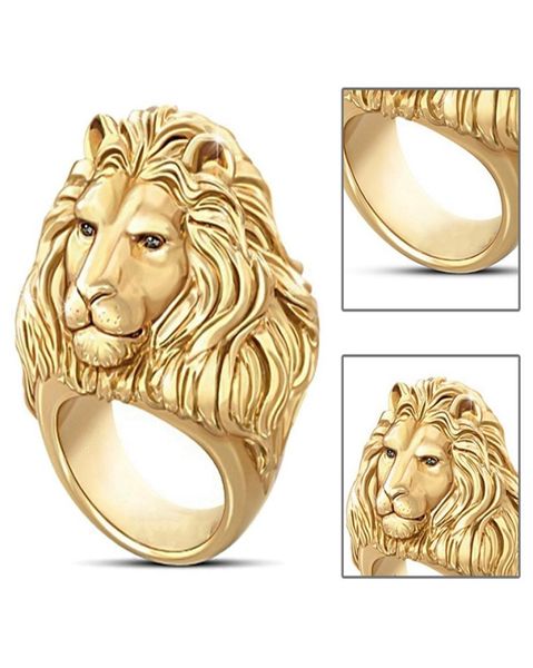 Anello di leone prepotente in stile punk anello di dito color oro gotico gioielli hip hop hip hop anelli leone africani gif2325389