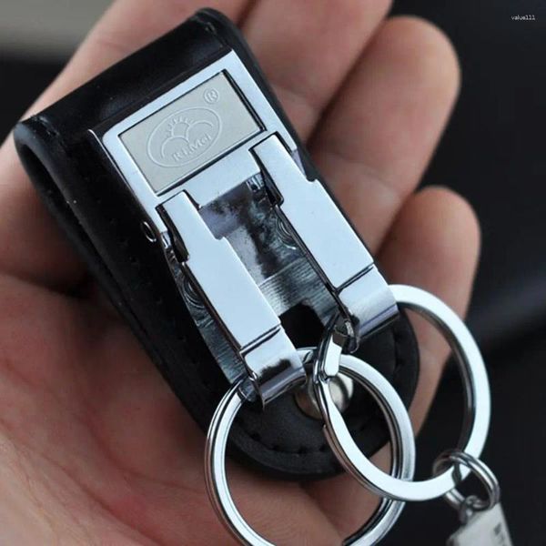 Chaves de chaves de fivela de cinto destacável genuíno clipe de fivela 2 loops Keychain Chain Chain Ring Suport