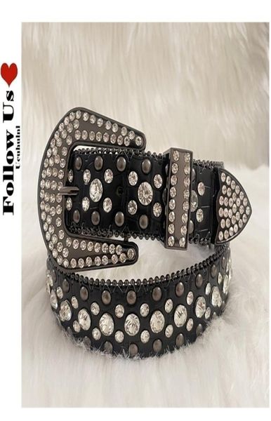 Punk Rock Rock Crystal Stord Belt Belt Men Women Western Cowboy con Diamond Bing Y2K Disco E Girls for Jeans 220530191F7985868