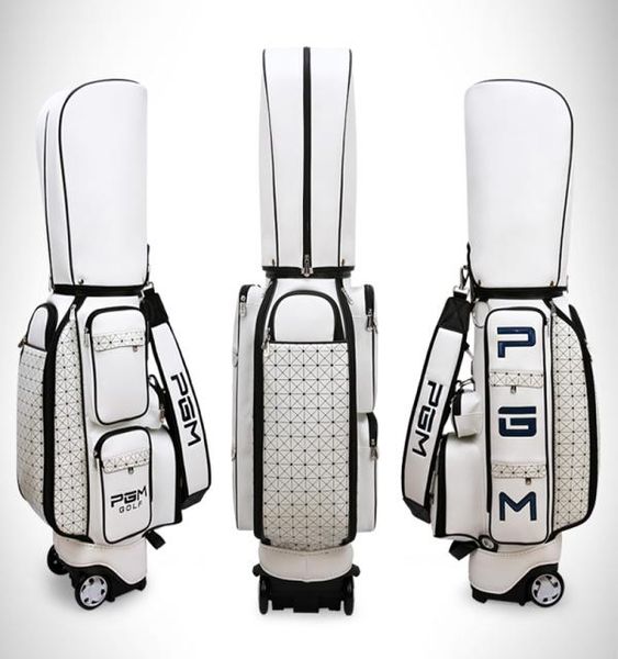 PGM Retractable Golf Aviation Bag Tragbares PU -Leder -Golf -Standard -Taschen -Golf -Reisepaket mit Rädern 2010297710836