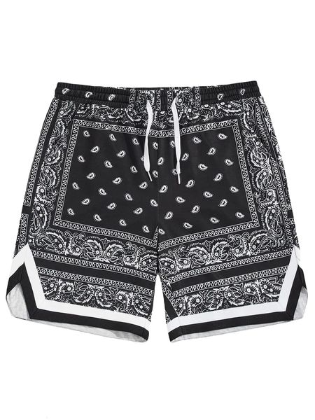 Indian Styl Totem Print Summer Mens shorts Quick seco de natação de grandes dimensões Casual Beach Trend Trend Men Clothing 240420