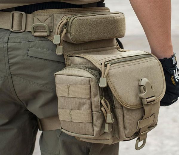 Tactical Molle Drop Saco de pernas impermeável Homens Militar Cintura Militar Pacote ao ar livre Exército EDC Fanny Pack Hunt Cycling Acessórios Q011739698