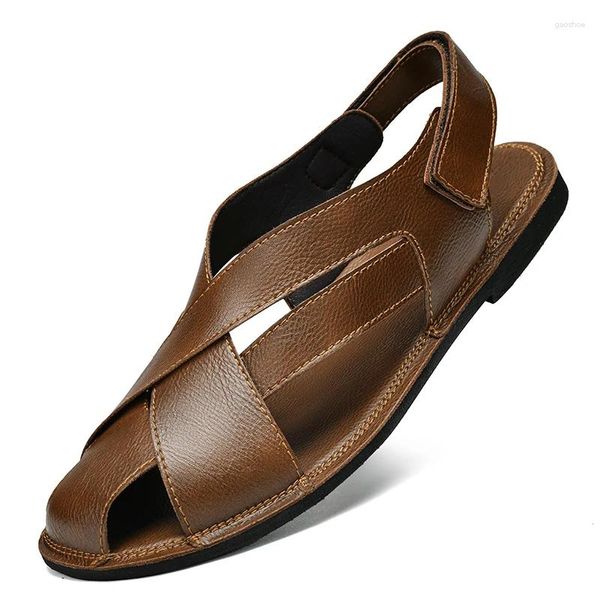 Sandals Sumals Summer Moda de moda Moda de choque de couro