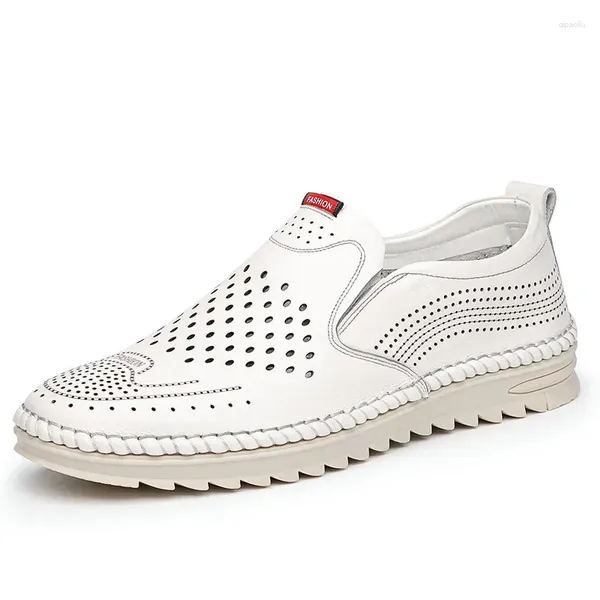 Sapatos casuais masculino masculino mocassins de couro, barco respirável leve Zapatillas Hombre