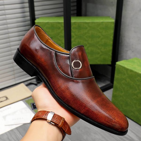 Italienische Kleidermenschen Schuhe Oxford Männer lässig Luxus Designer Büro pointierter Zeh Schwarzbraun blau Unternehmen Hochzeitsschuhe für Männer 2024