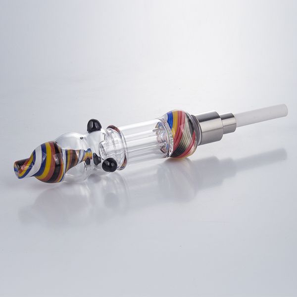 Healthy_Cigarette NC101 COLORE COLORE ECCITA BONG TUBI FUMATO FUMATO 510 Titanium Punta in ceramica Banger chiodo 45/90 gradi a prova di sussulto colorato tubo di gocce di gocce