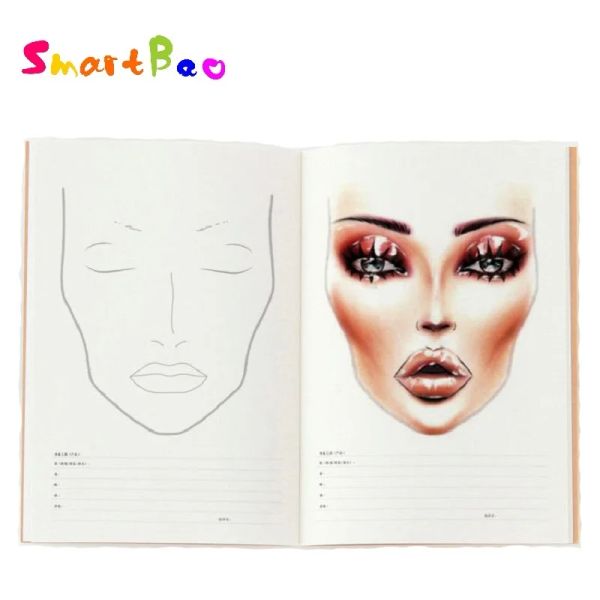 Блокноты A4 FaceChart Paper Makeup Notebook Professional Makeup Practic