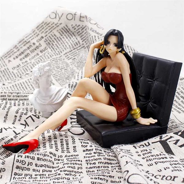 Action Toy Figures 10 cm Carattere animato One Piece Boa Hancock Serie Black/Red Dress Series Modello giocattolo giocattolo Azione Azione Accessori per decorazioni per auto