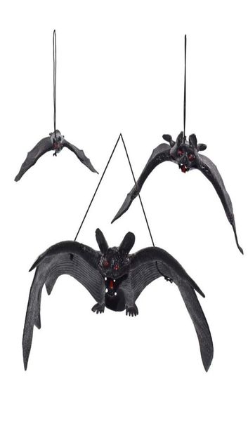 Morcegos de simulação de Halloween truques de brinquedo pendurado vampiro pingente assustador April Fool039s Day Halloween Decorações da festa dos adereços JK194085959