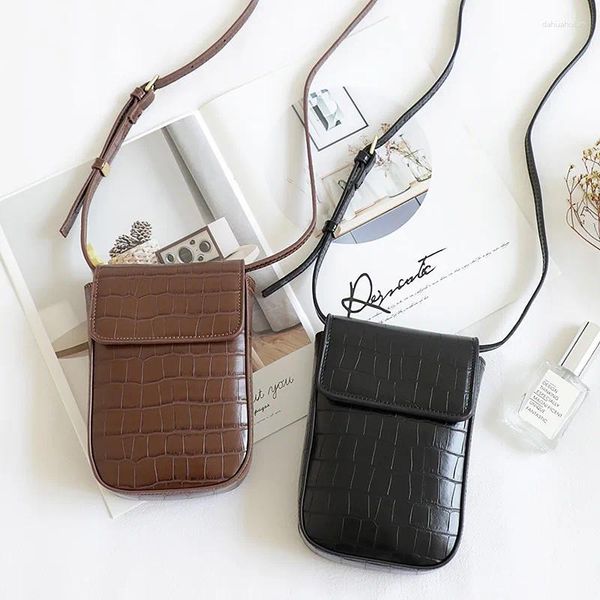 Umhängetaschen Magnetische Schnappklappe Abdeckung Telefontasche Vintage Alligator Muster PU Leder Mini Messenger lässig weibliche Geldbörse Geld Make -up