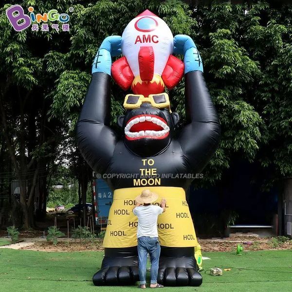 Publicidade gigante ao ar livre Publicidade de desenhos animados Gorilla Caracter Models para decoração de festas de eventos com arbatórias de ar esportes de brinquedos