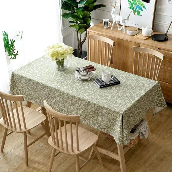 Tischtuchgrün kleiner Blumen-Tischdecke Küche Esszimmer Dekor Deckung Pastoral Stil öldestell 1 PC Schreibtischdecke